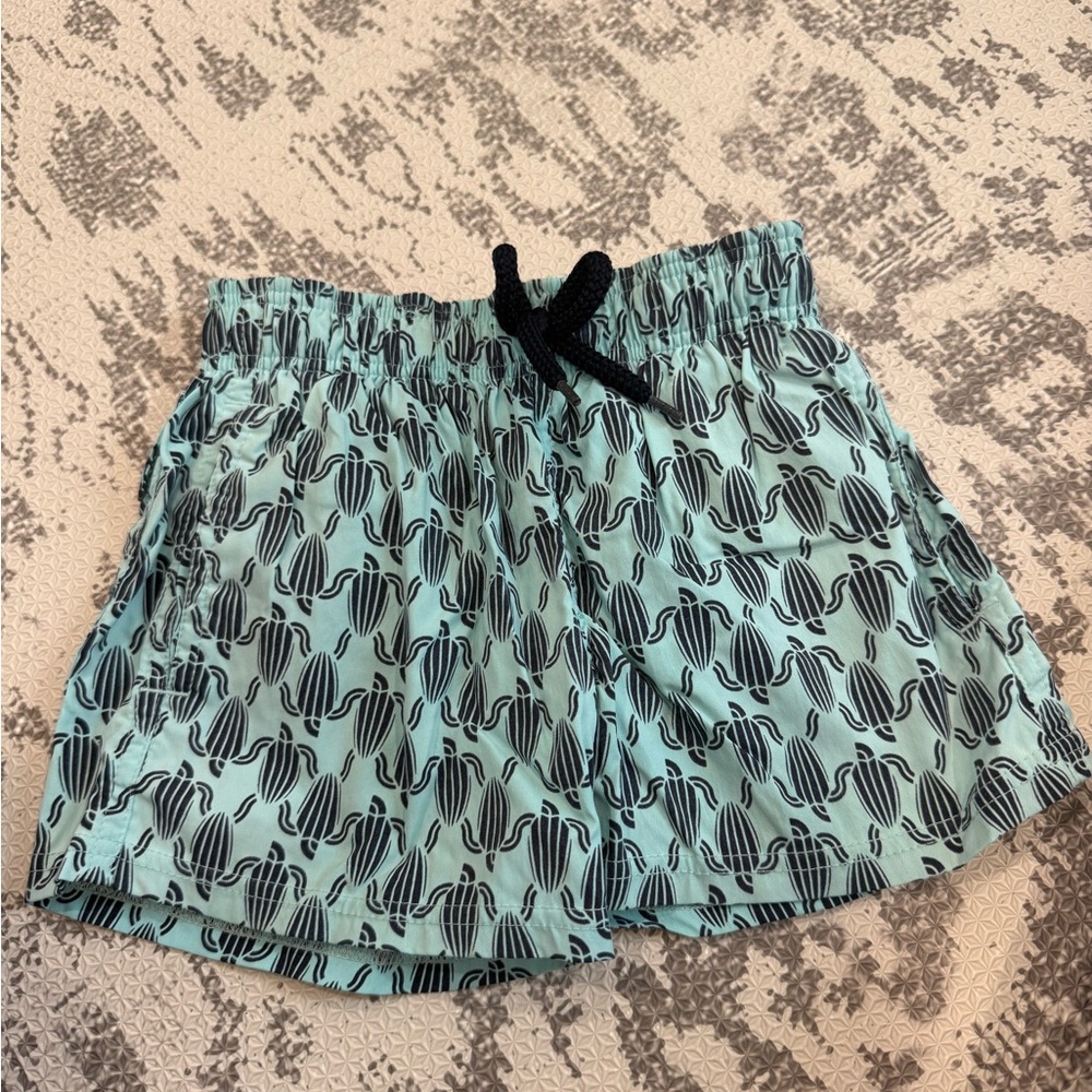 Vilebrequin Kids Swim Trunks - Light Blue with Black Turtles 2T